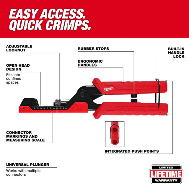 Milwaukee 48-22-3073, Extended Reach Compression Coax Crimper - Image 5