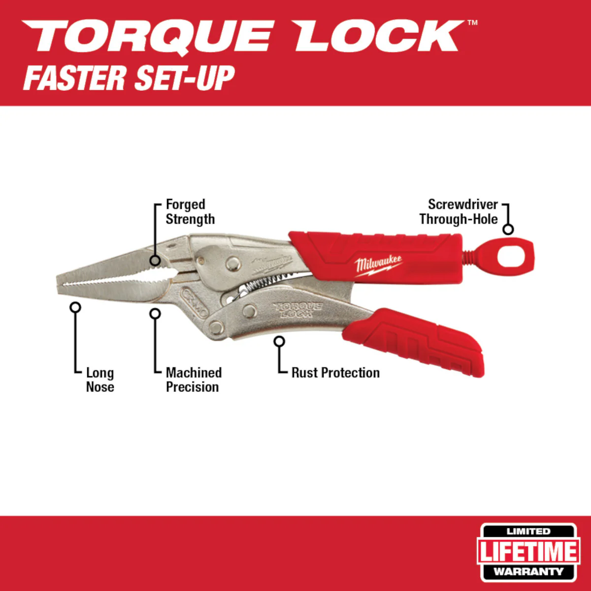 Milwaukee 48-22-3406,  6″ TORQUE LOCK™ Long Nose Pliers - Image 2