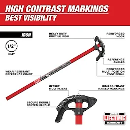 Milwaukee 48-22-4080, Iron Conduit Benders 1/2" EMT - Image 6