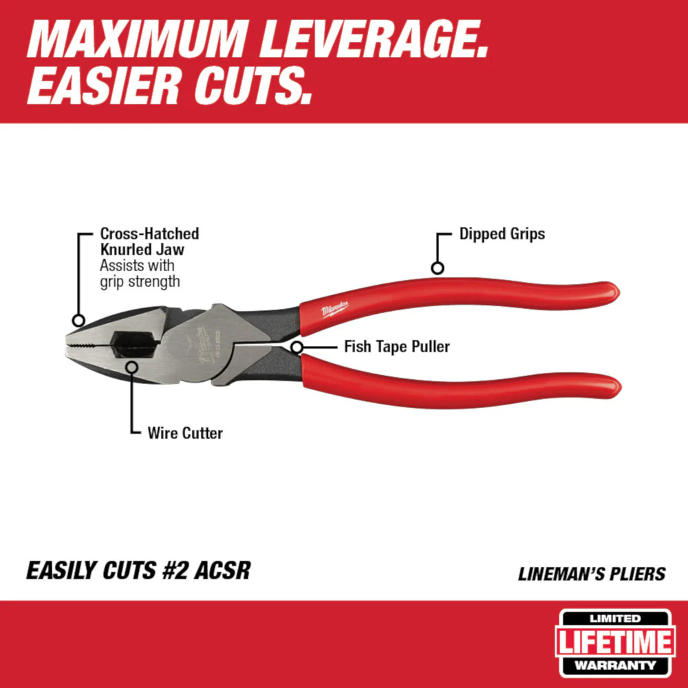 Milwaukee 48-22-6502, High-Leverage Lineman's Pliers - Image 2