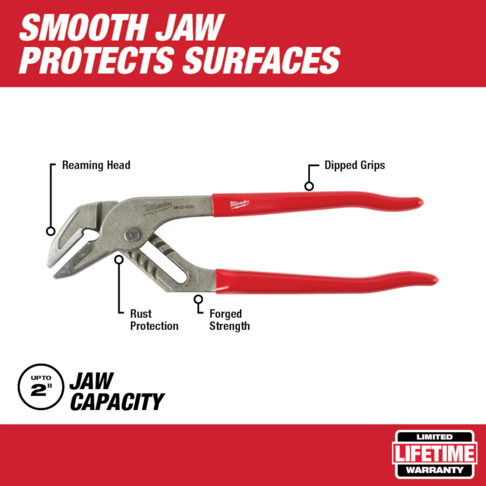 Milwaukee 48-22-6552 12" Smooth Jaw Pliers - Image 5