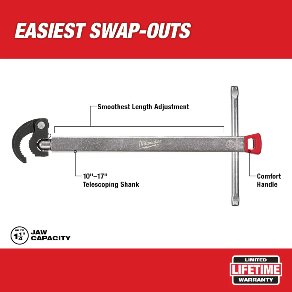 Milwaukee 48-22-7001, Basin Wrench (1.25" Capacity) - Image 7