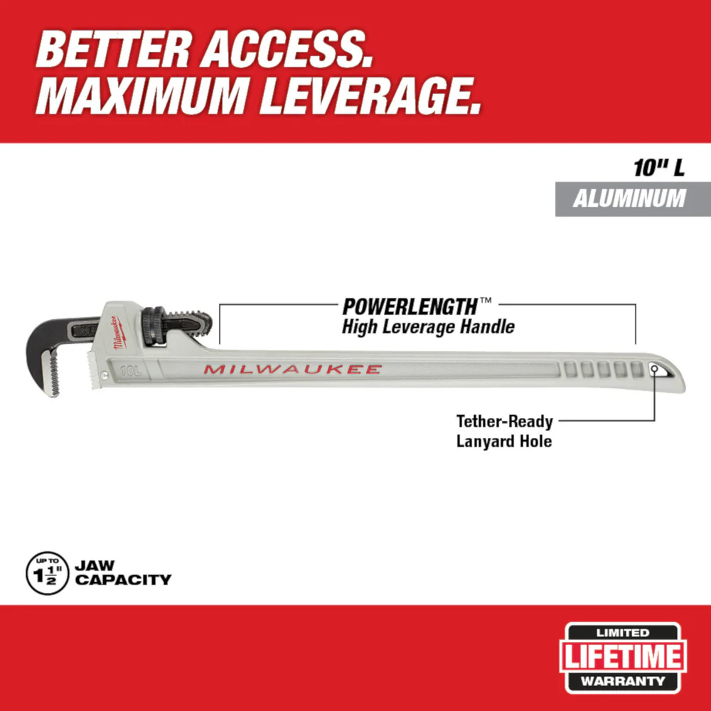 Milwaukee 48-22-7213, 10L Pipe Wrench with POWERLENGTH High Leverage Handle - Image 4