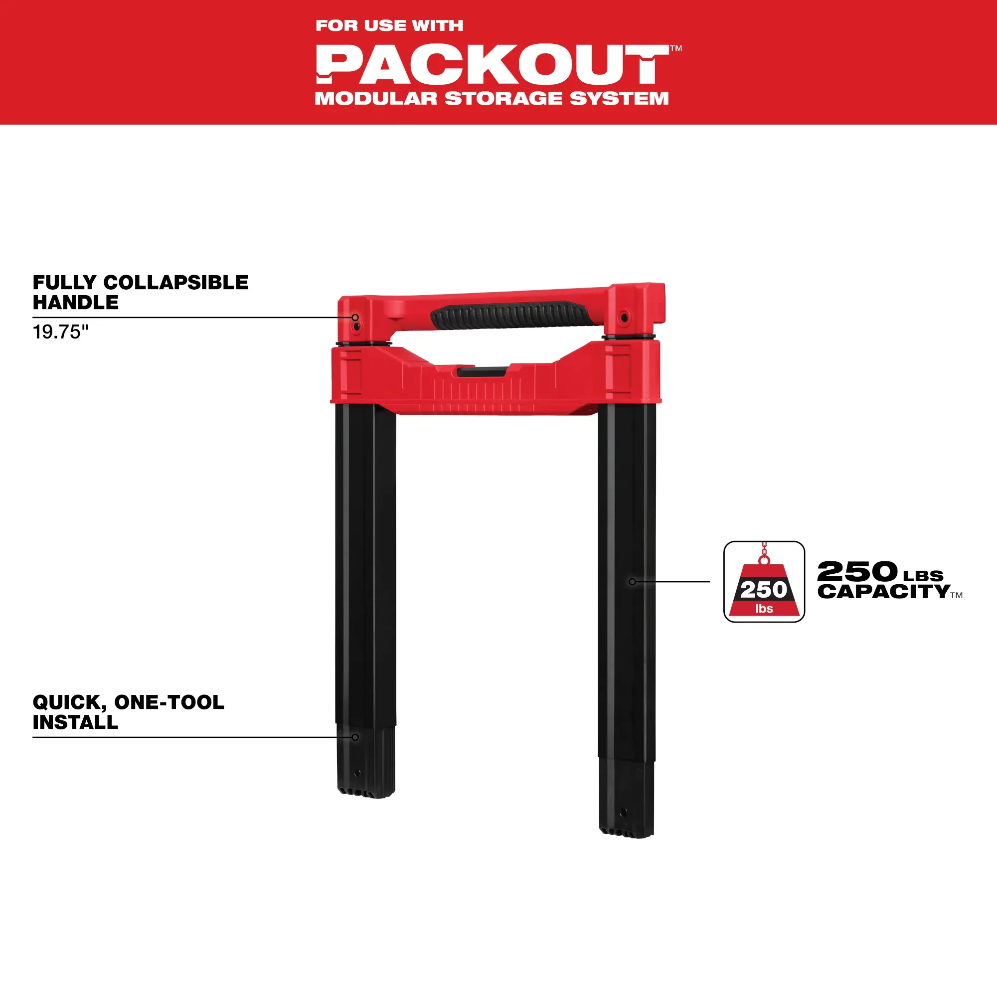 Milwaukee 48-22-8027, Low-Profile Handle for PACKOUT™ Rolling Tool Box - Image 3