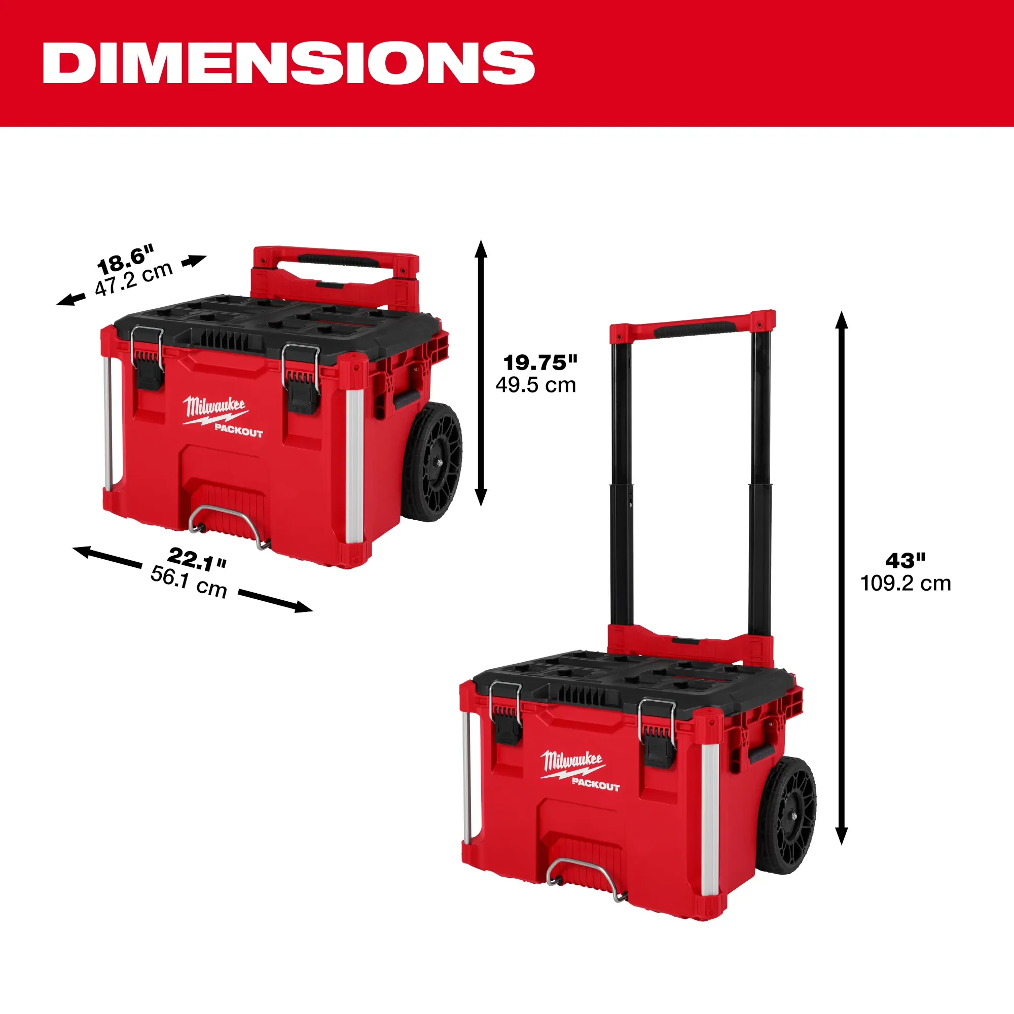 Milwaukee 48-22-8027, Low-Profile Handle for PACKOUT™ Rolling Tool Box - Image 4