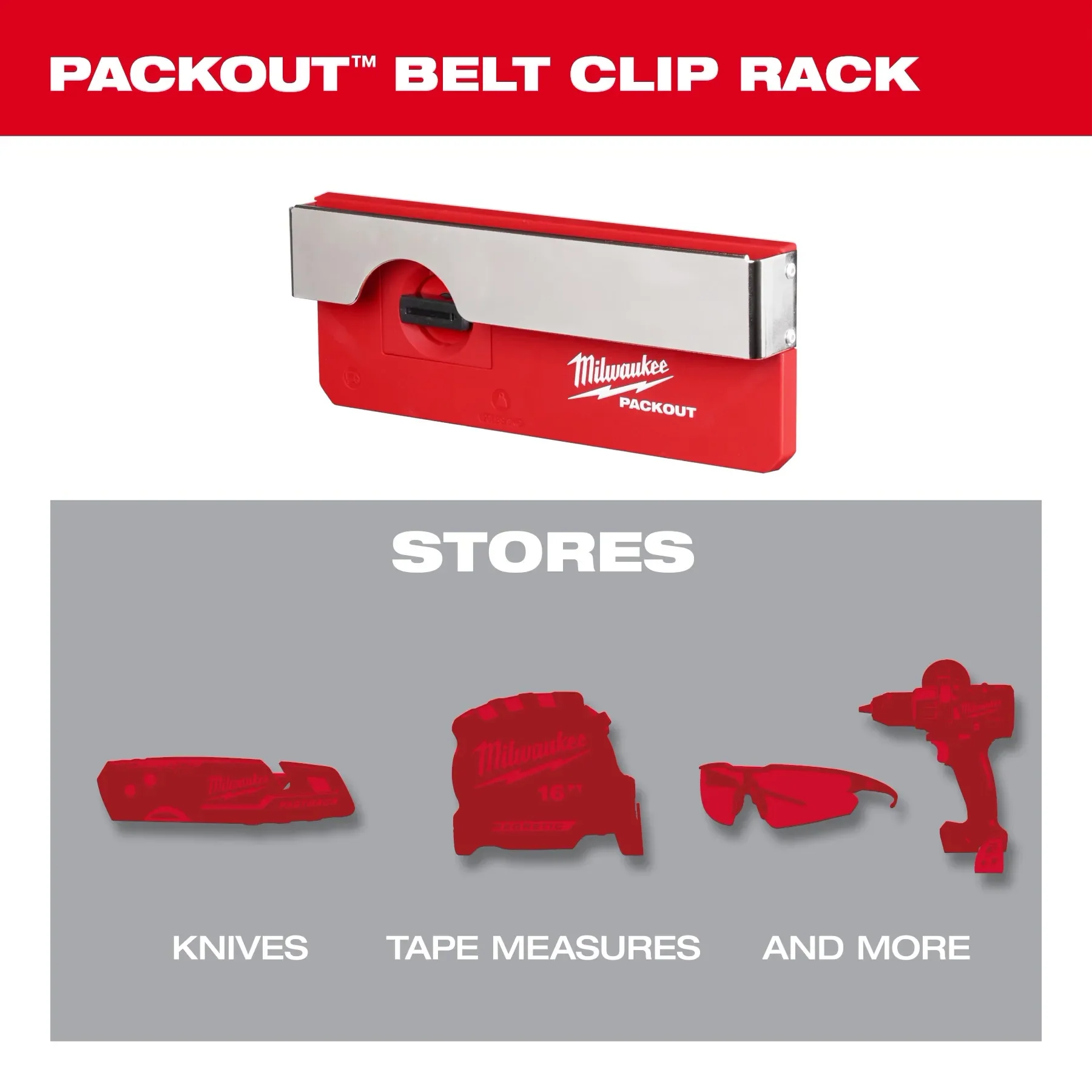 Milwaukee 48-22-8344, PACKOUT™ Belt Clip Rack - Image 3