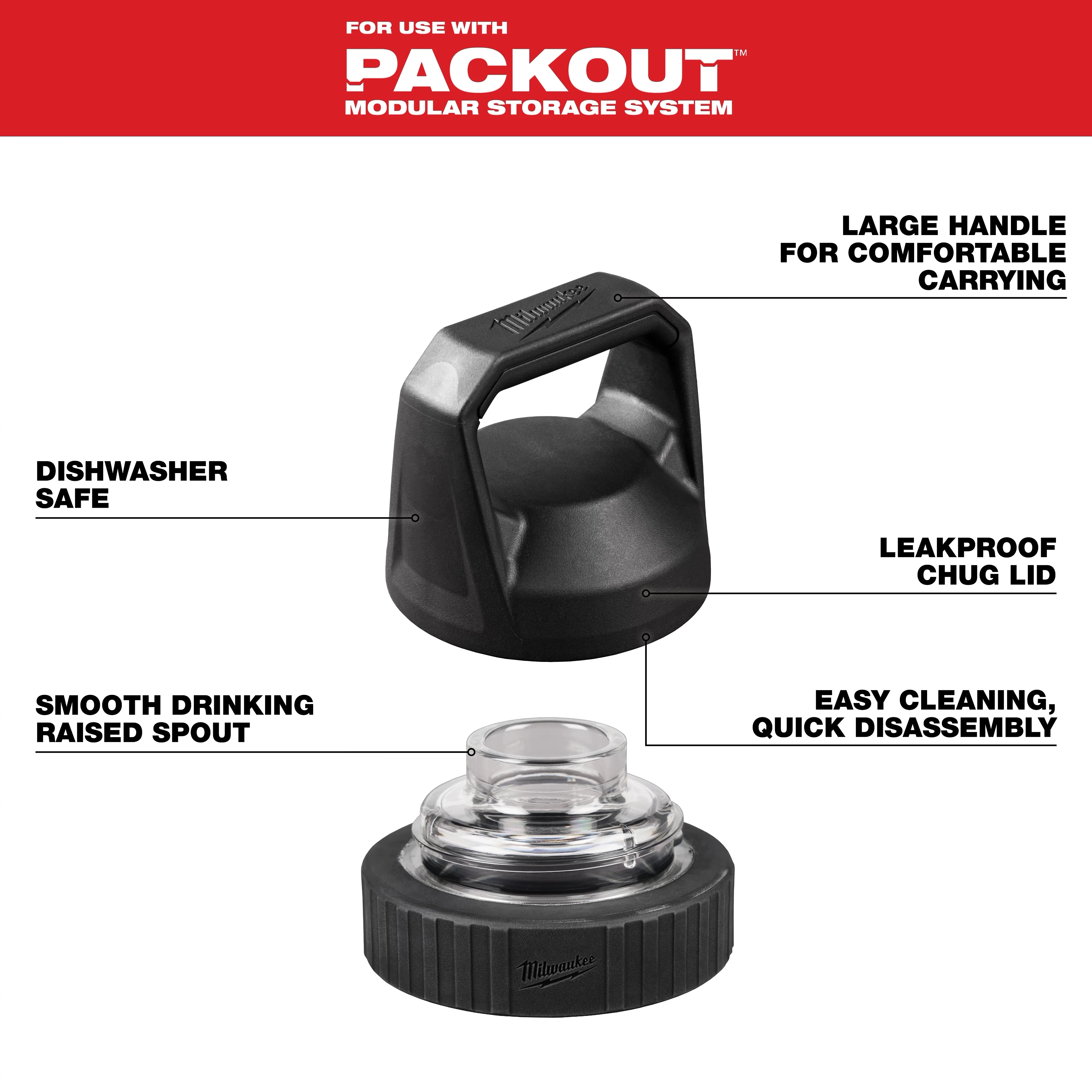 Milwaukee 48-22-8370, Chug Lid for PACKOUT™ Bottles - Image 2