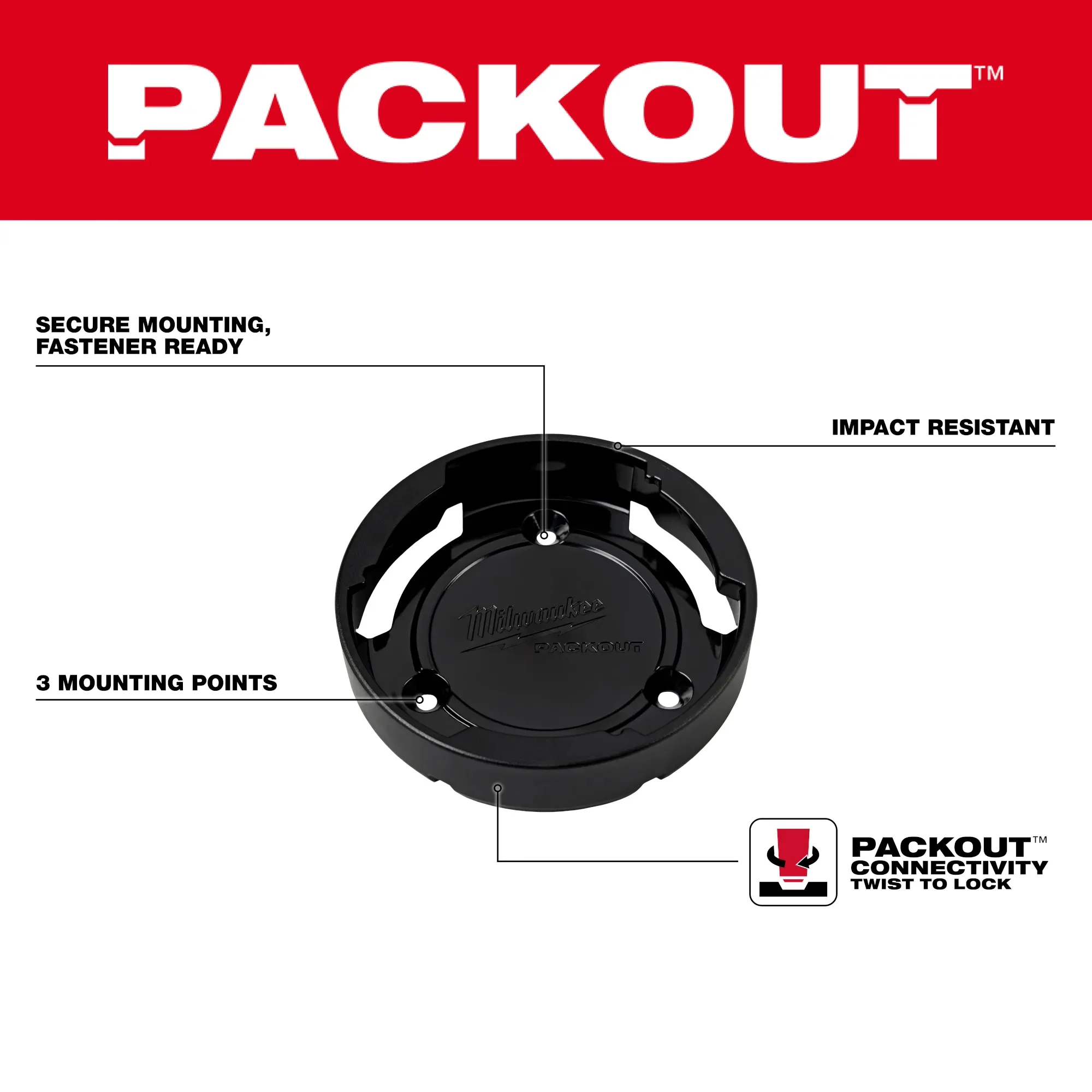 Milwaukee 48-22-8399X, PACKOUT™ Twist to Lock Mount - Image 2