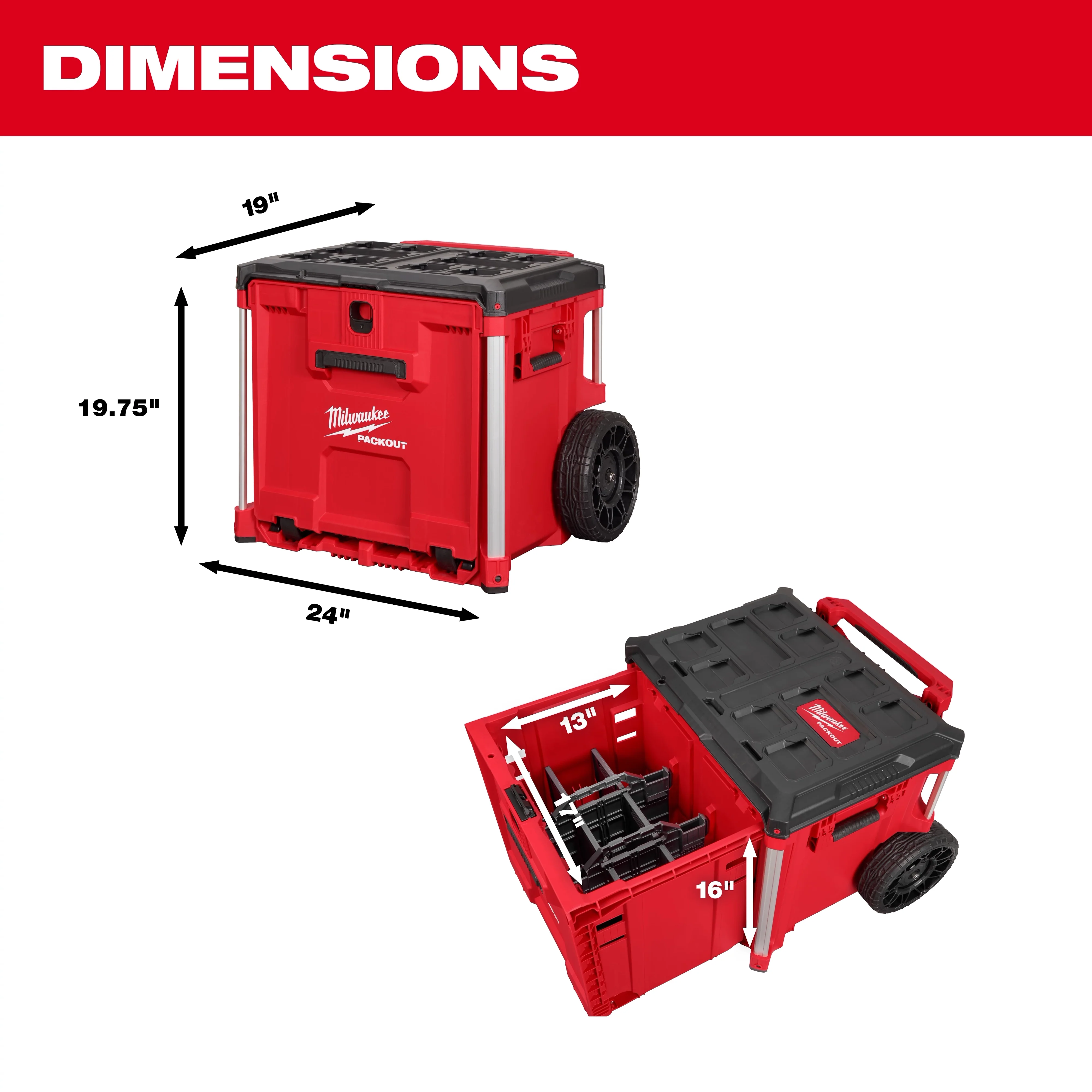 Milwaukee 48-22-8420, PACKOUT™ Rolling Drawer Tool Box - Image 5