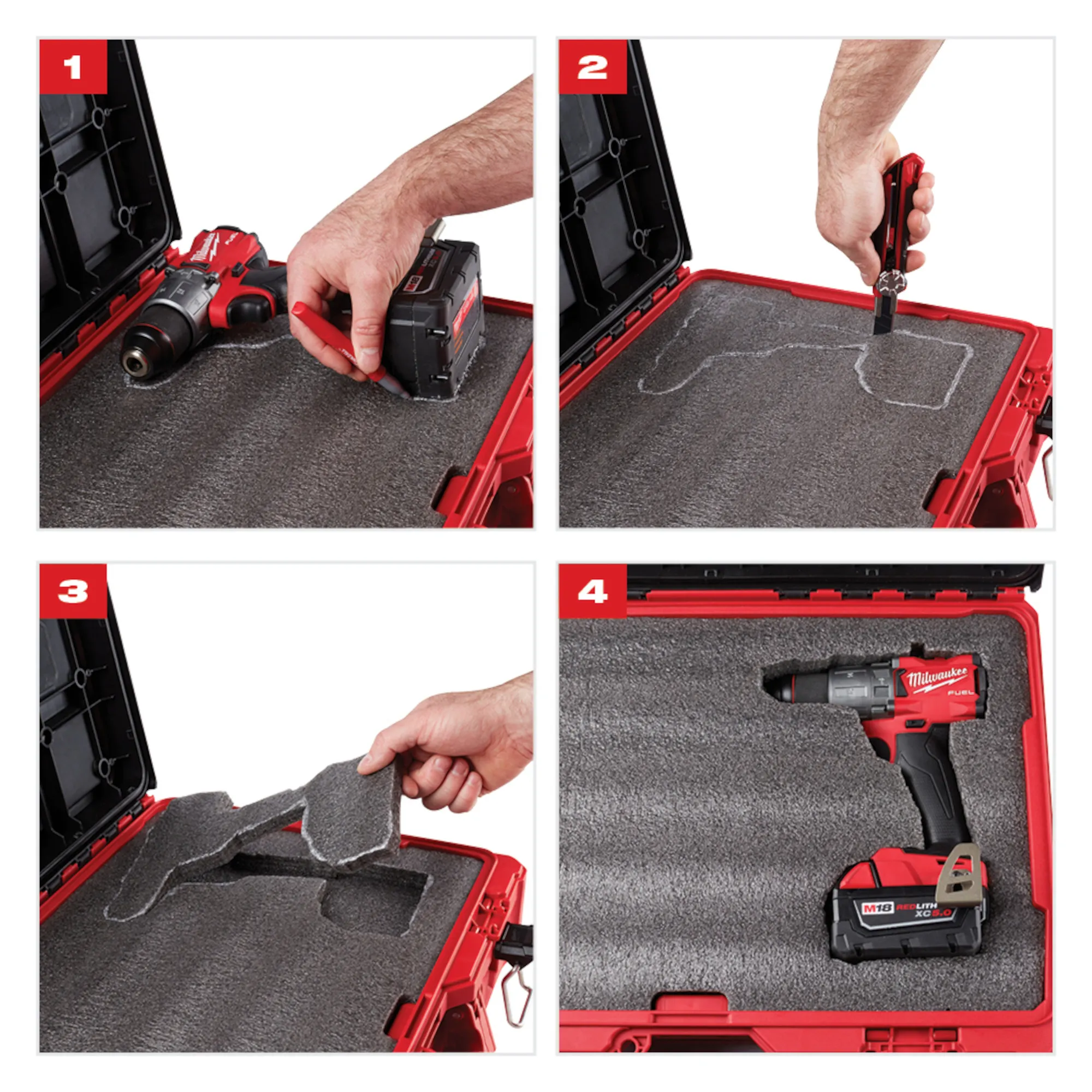 Milwaukee 48-22-8453, Low-Profile Customizable Foam Insert for PACKOUT™ Drawer Tool Boxes - Image 3