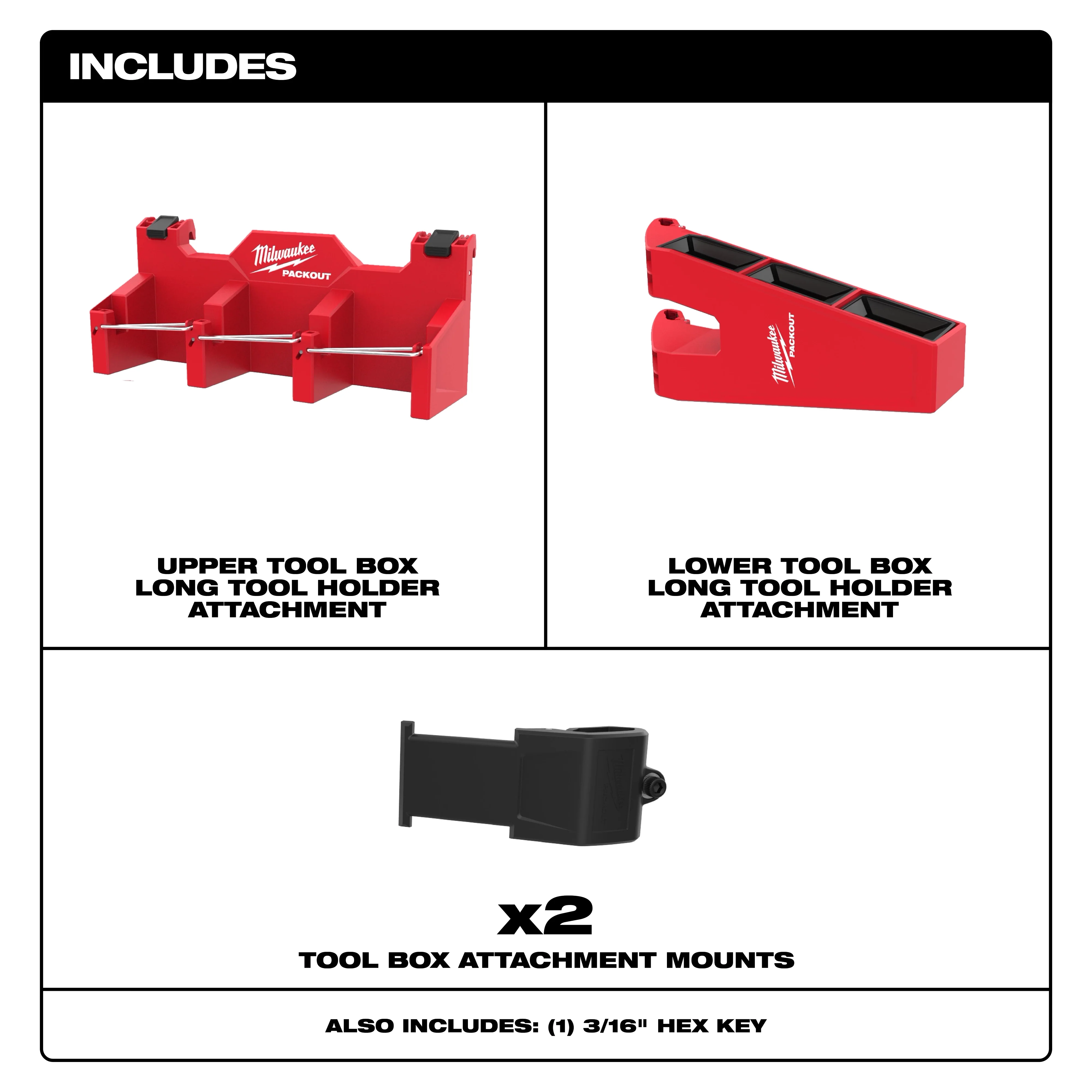 Milwaukee 48-22-8607, PACKOUT™ Tool Box Long Tool Holder Attachment - Image 2