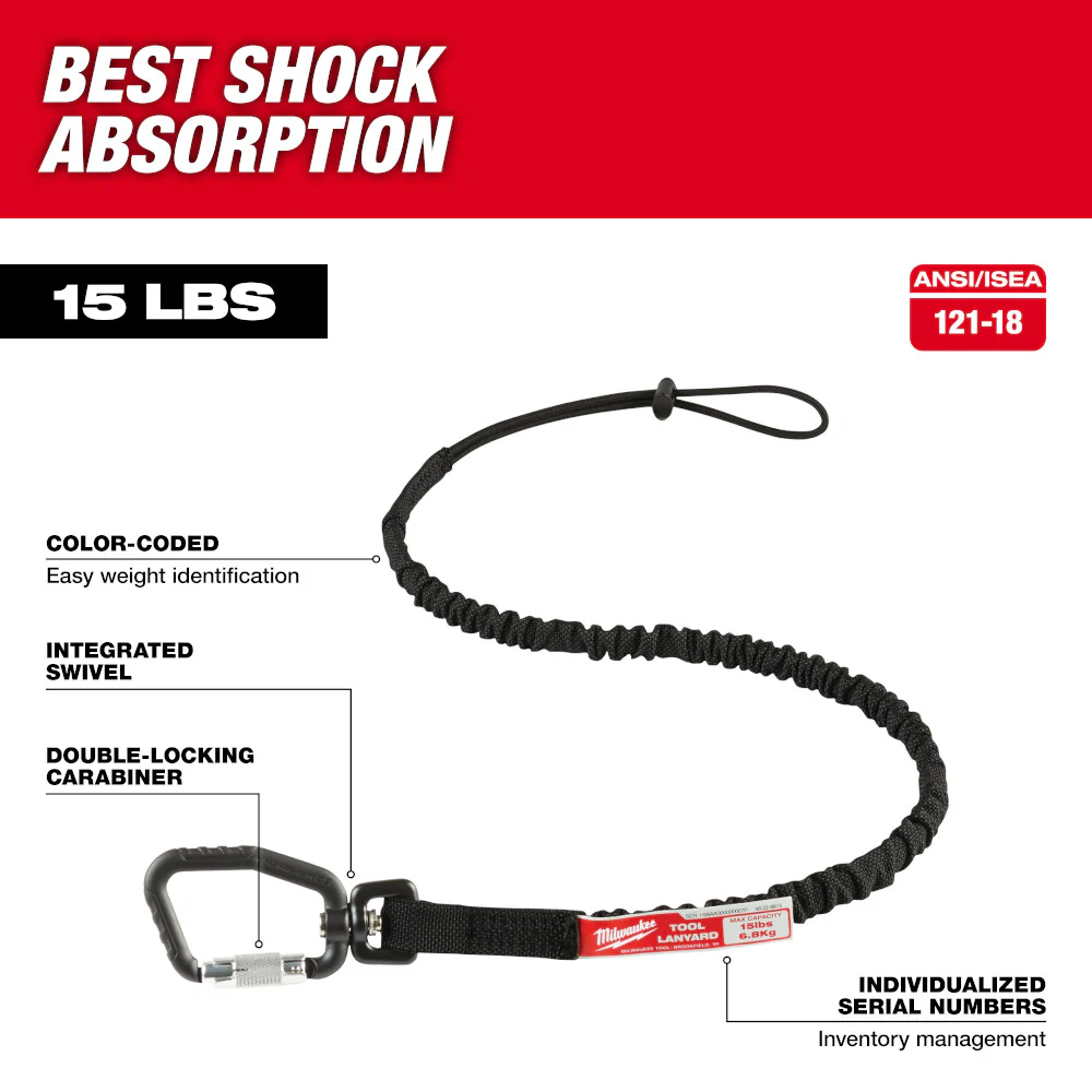 Milwaukee 48-22-8815, 15lb 36" Locking Tool Lanyard - Image 2