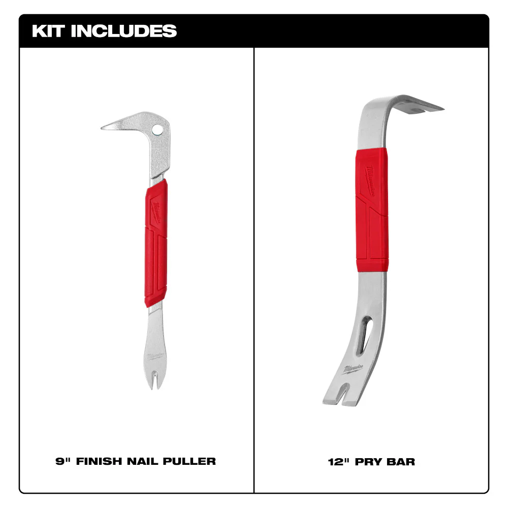 Milwaukee 48-22-9034A, 9" NAIL PULLER & 12" PRY BAR SET - Image 2
