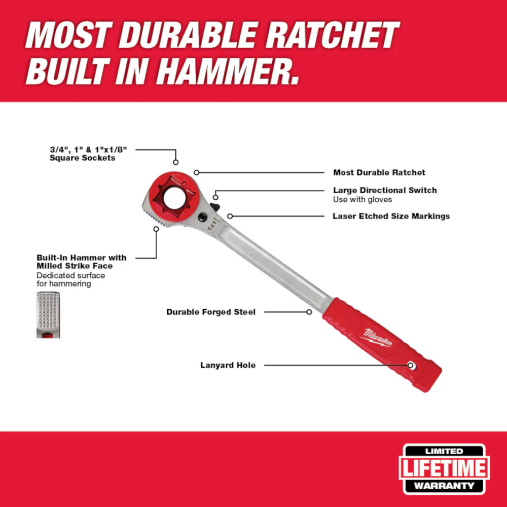 Milwaukee 48-22-9213, Lineman’s High-Leverage Ratcheting Wrench - Image 7