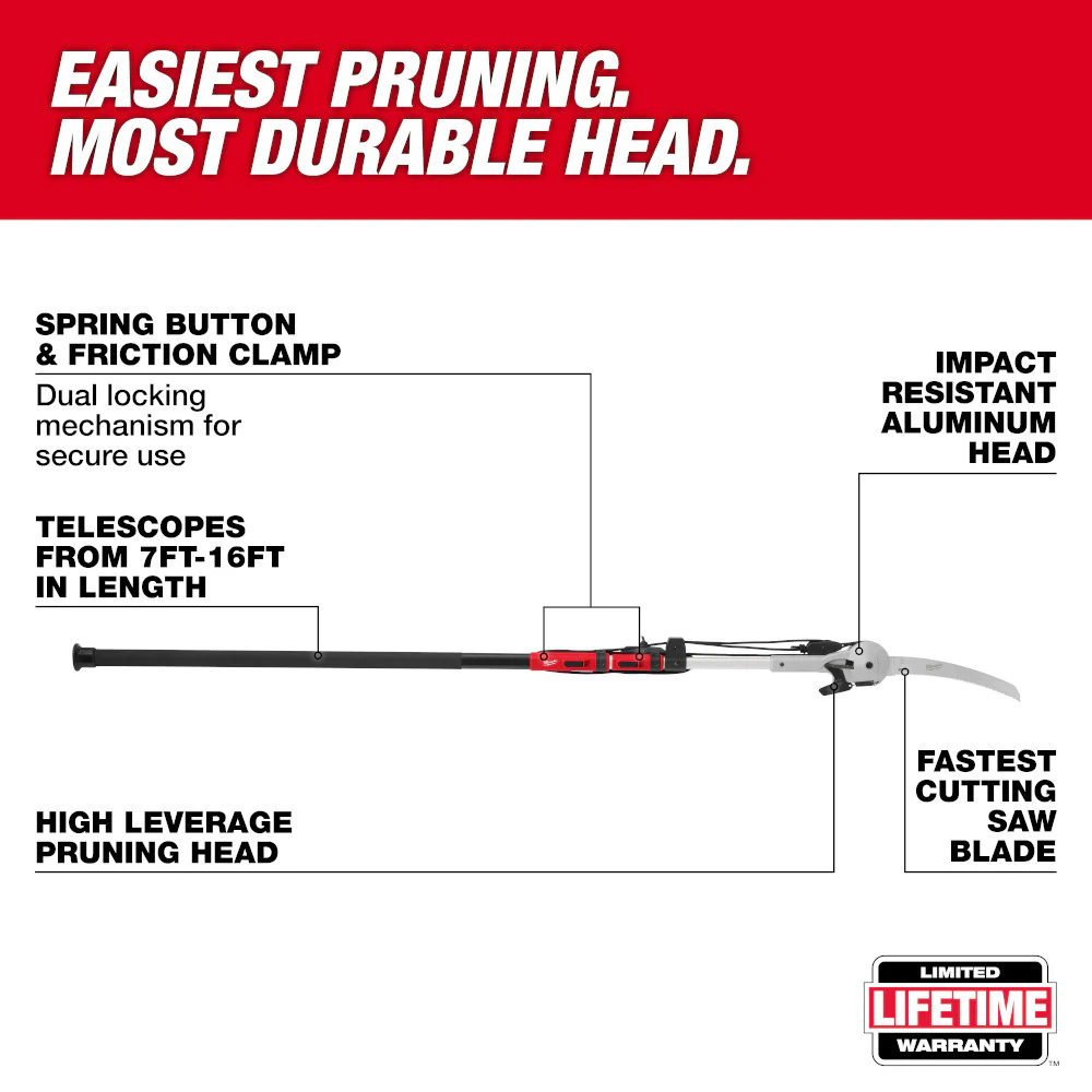 Milwaukee 48-22-9375, 16' Pole Saw & Pruner - Image 13