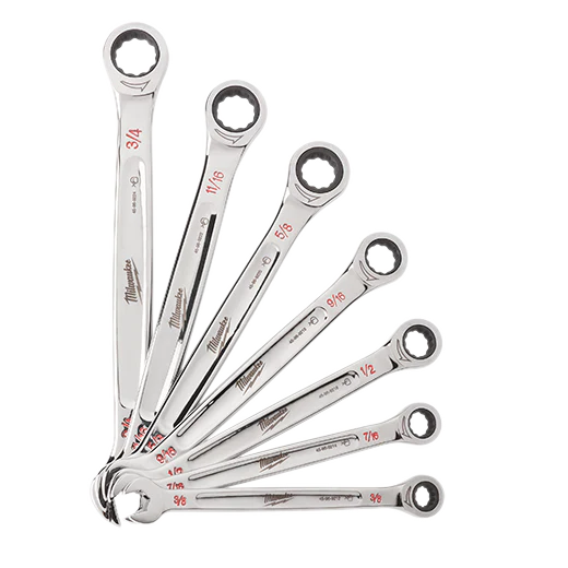Milwaukee 48-22-9406, 7pc Ratcheting Combination Wrench Set (SAE) - Image 3
