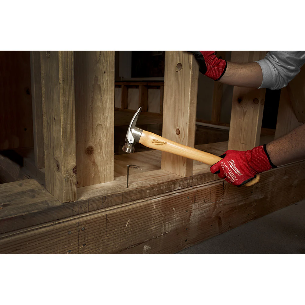 Milwaukee 48-22-9419, 19oz Milled Face Hickory Wood Framing Hammer - Image 7