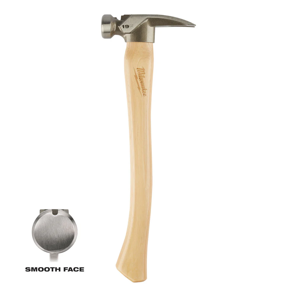 Milwaukee 48-22-9519, 19oz Smooth Face Hickory Handle Framing Hammer - Image 3