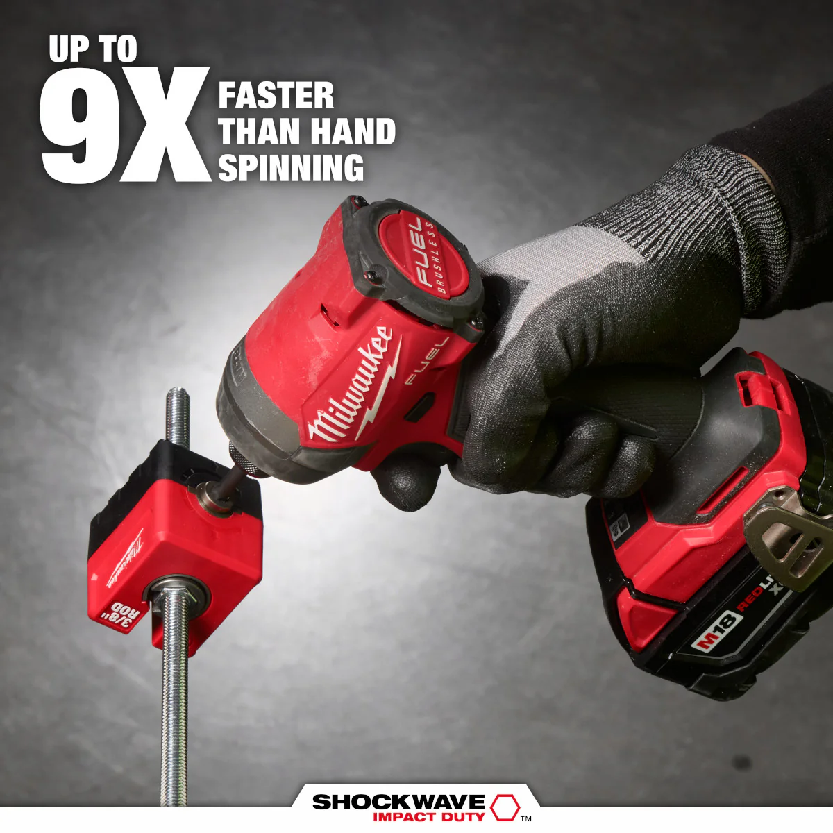 Milwaukee 48-32-2391, SHOCKWAVE™ Impact Duty 3/8" Threaded Rod Nut Runner - Image 8
