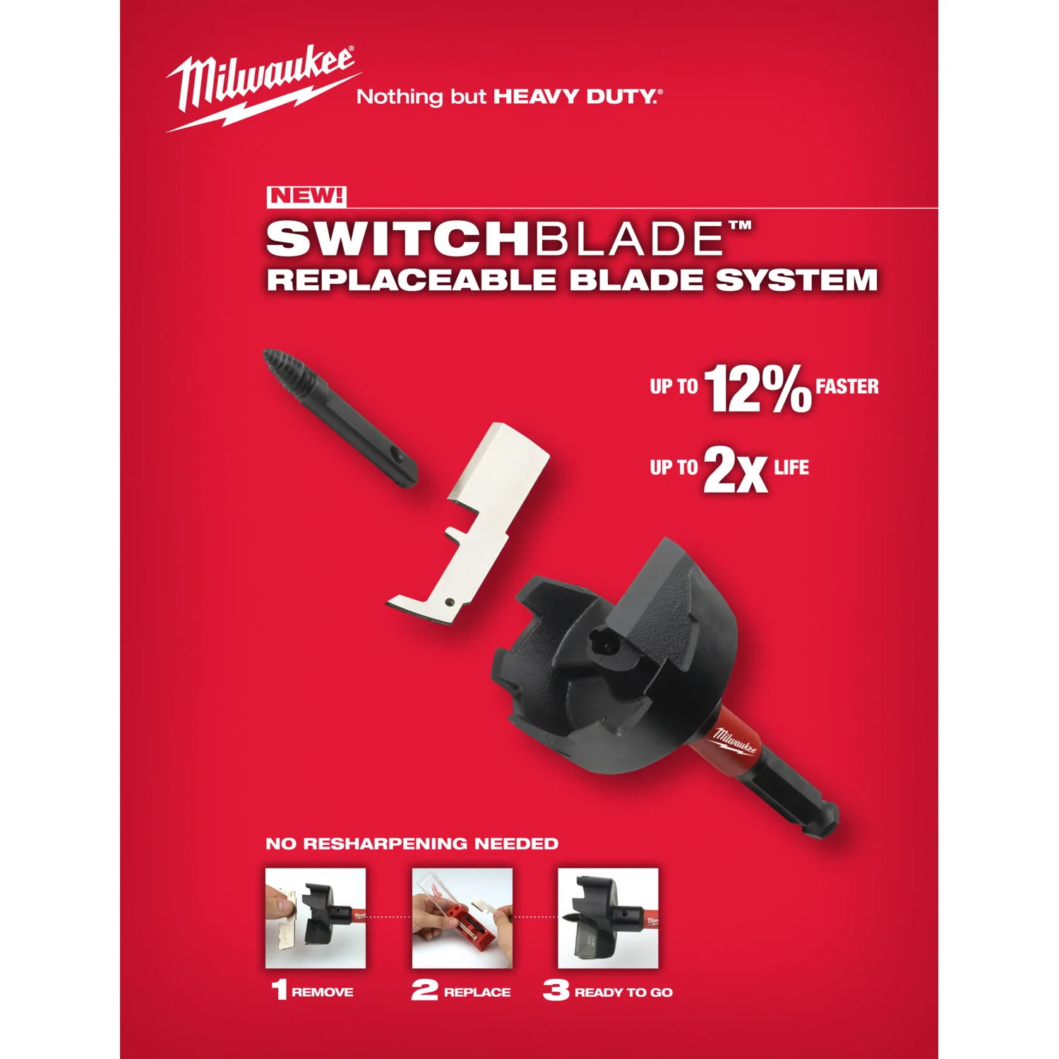 Milwaukee 48-25-5225, 1-1/2" Switchblade 3 Blade Replacement Kit (3/pkg) - Image 2