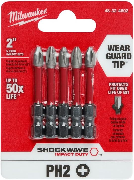 Milwaukee 48-32-4602, SHOCKWAVE™ Impact Duty 2" Phillips #2 Power Bits (5 PK) - Image 2