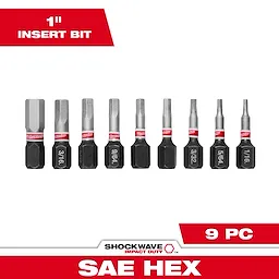 Milwaukee 48-32-4616, SHOCKWAVE 9PC 1" SAE HEX IMPACT BIT SET - Image 3