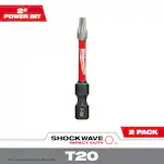 Milwaukee 48-32-4984, Shockwave™ 2" Impact Torx® T20 Power Bits (2PK) - Image 3