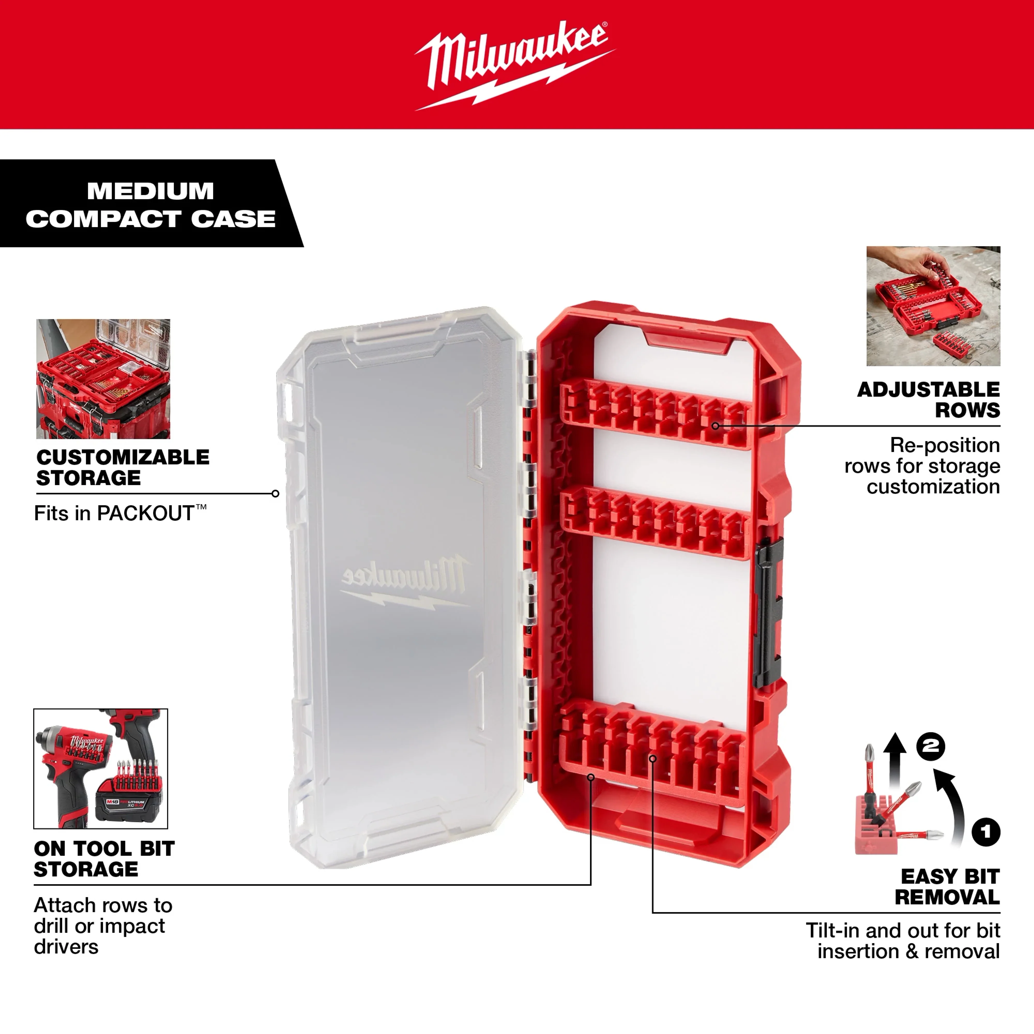 Milwaukee 48-32-5162, SHOCKWAVE™ Impact Duty 60PC Drill, Drive & Fasten PACKOUT™ Set - Image 6