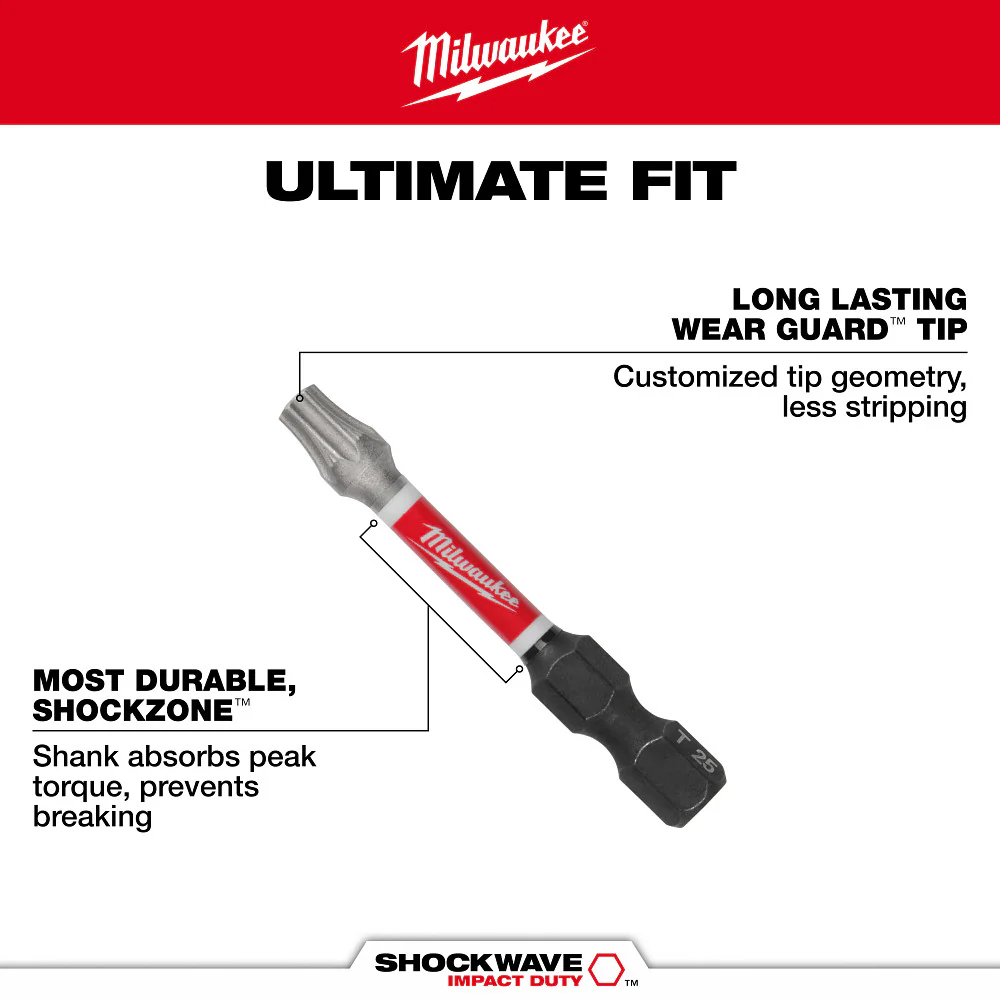 Milwaukee 48-32-6000, SHOCKWAVE™ Impact Duty 2" T45 Impact Bits 2Pk - Image 3