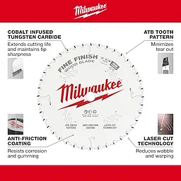 Milwaukee 48-40-1032, 10" 80T Ultra Fine Finish Circular Saw Blade - Image 2