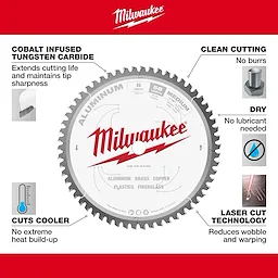 Milwaukee 48-40-4345, 8" 58T Aluminum Cutting Circular Saw Blade - Image 3