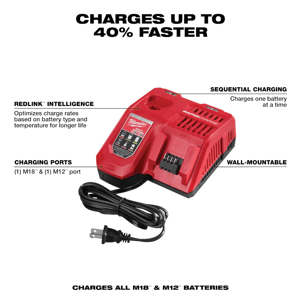 Milwaukee 48-59-1808, M18 & M12 Rapid Charger - Image 7