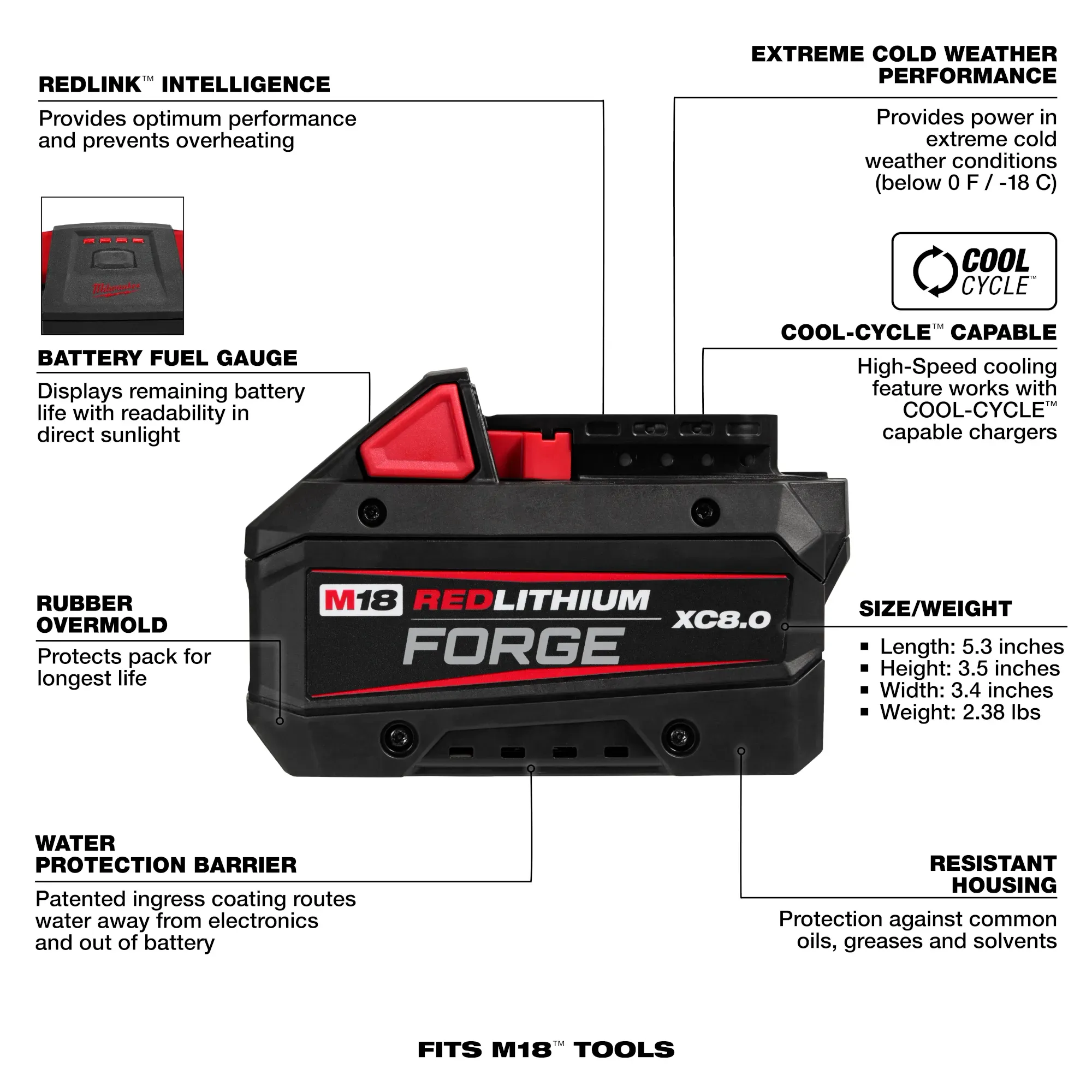 Milwaukee 48-59-1881, M18™ REDLITHIUM™ FORGE™ XC8.0 Starter Kit - Image 6