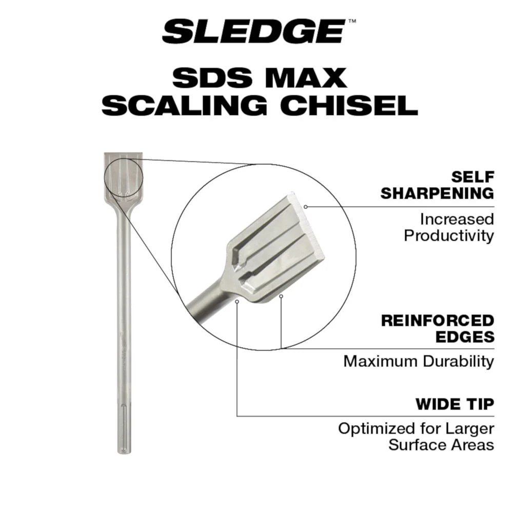 Milwaukee 48-62-4084, SDS-MAX SLEDGE 2'' Scaling Chisel - Image 3
