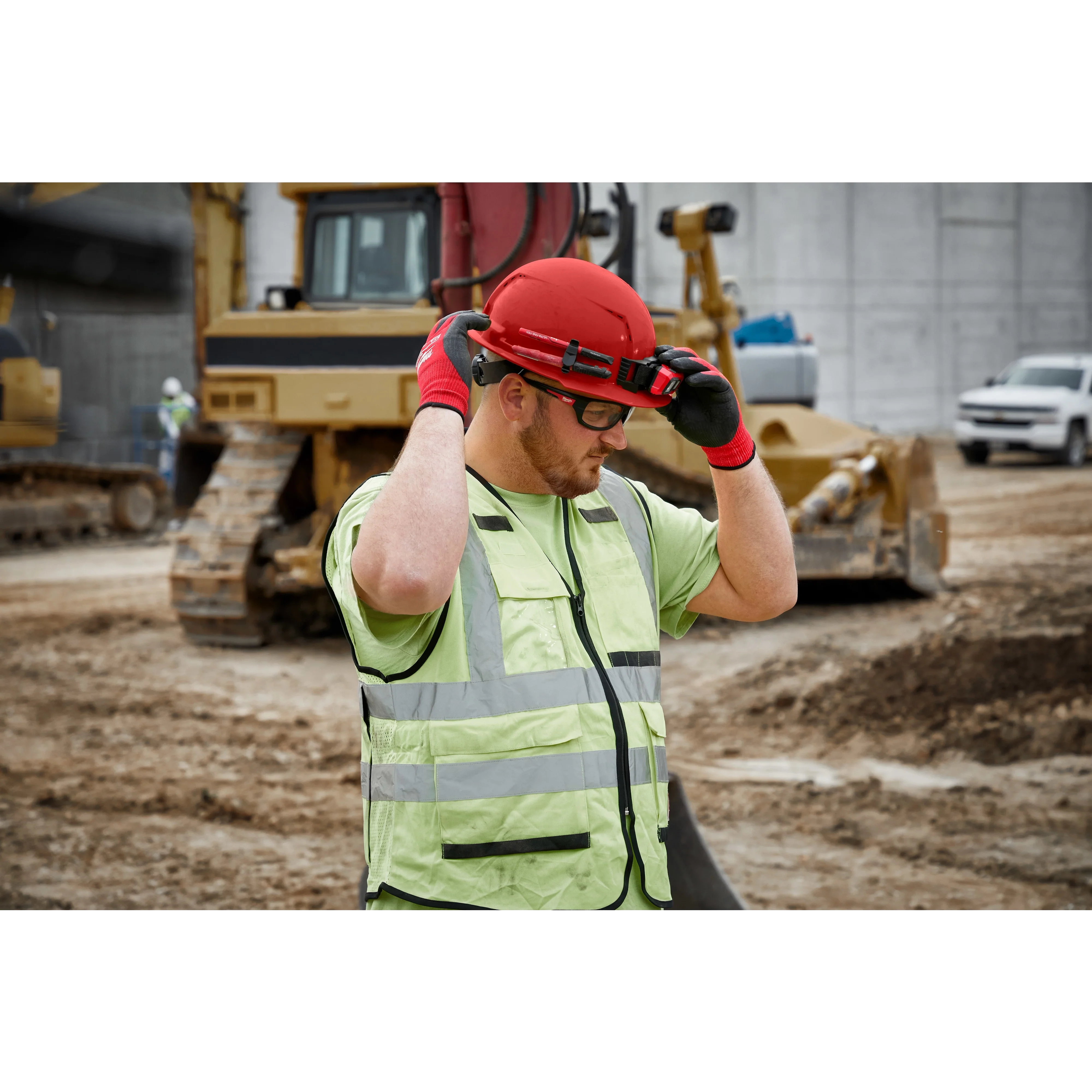 Milwaukee 48-73-1108, BOLT™ Red Front Brim Hard Hat w/4pt Ratcheting Suspension (USA) - Type 1, Class E - Image 6