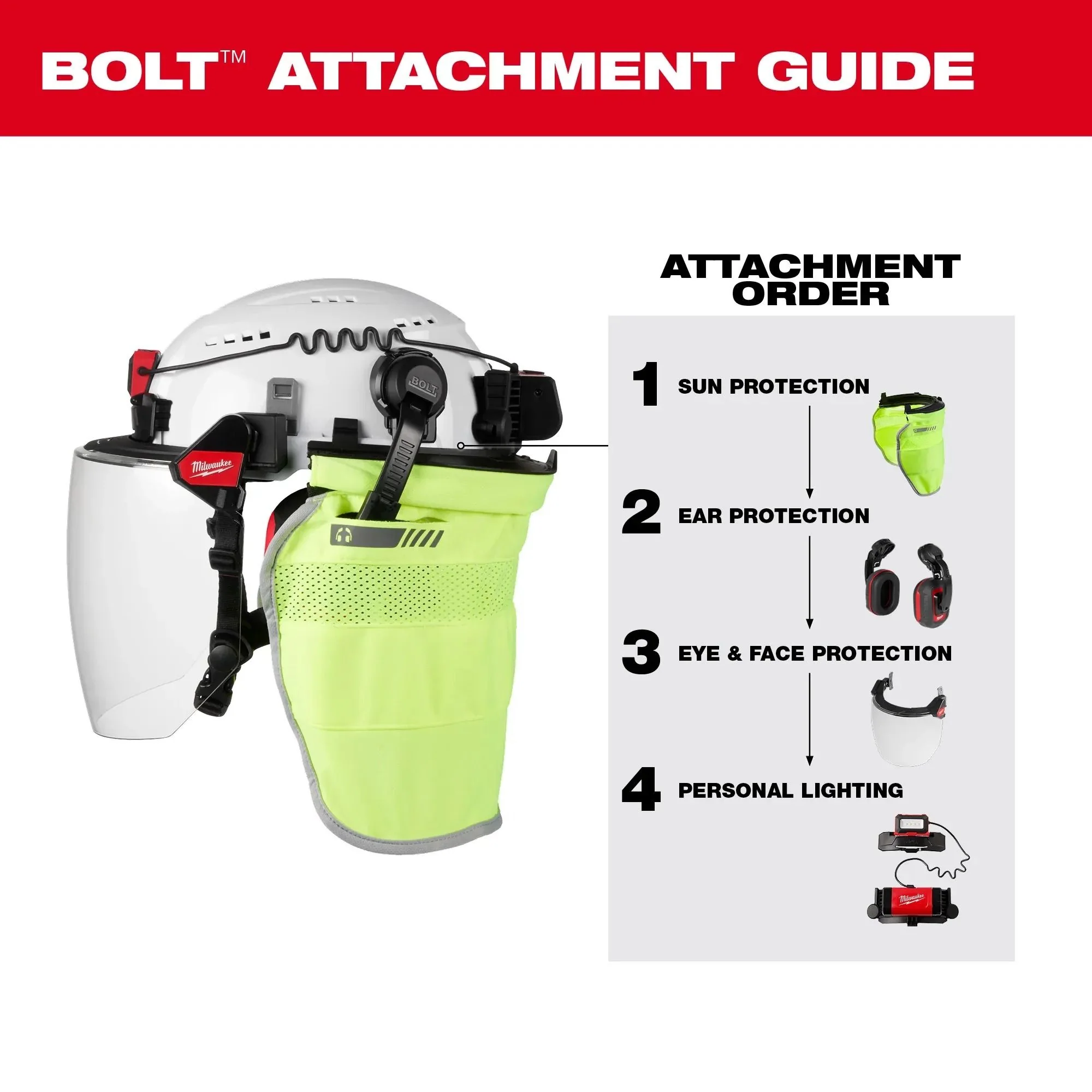 Milwaukee 48-73-1111, BOLT™ Full Brim Hard Hat w/4pt Ratcheting Suspension (USA) - Image 9