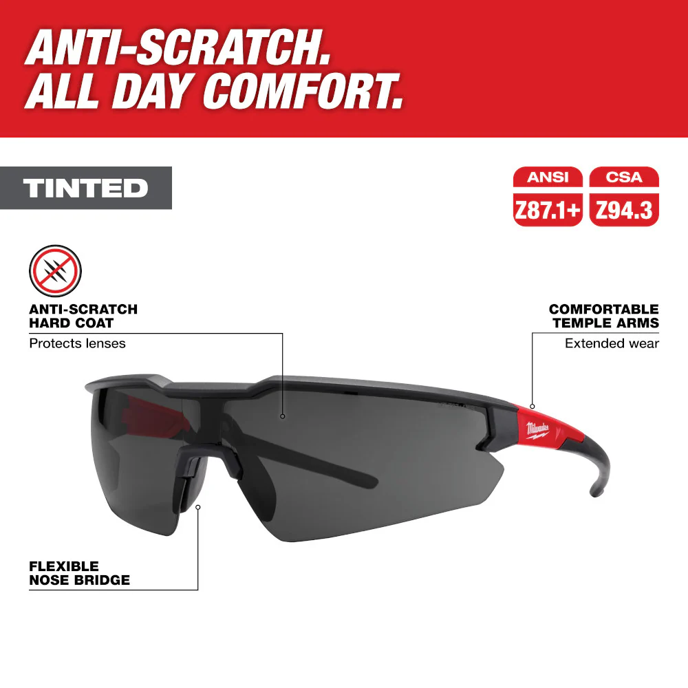 Milwaukee 48-73-2015, Safety Glasses - Tinted Anti-Scratch Lenses - Image 6