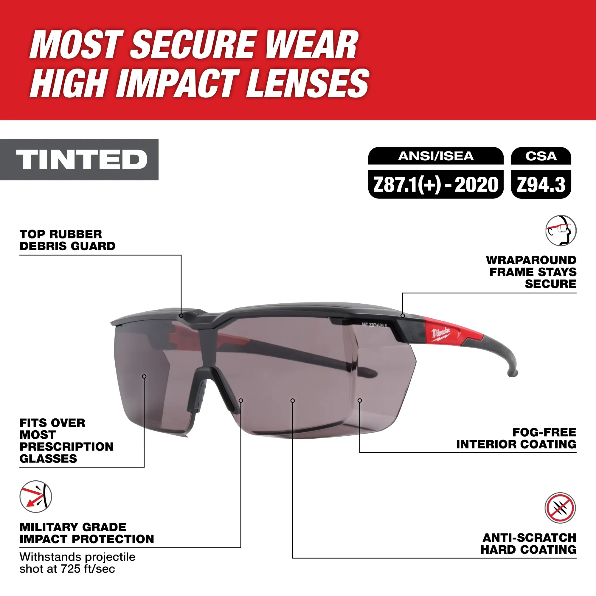 Milwaukee 48-73-2075, Safety Over Glasses Tinted - Image 2