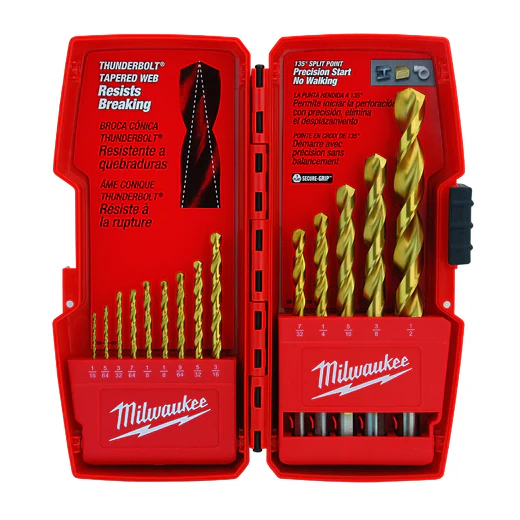 Milwaukee 48-89-0011, 14 pc Thunderbolt Titanium Coated Drill Bit Kit