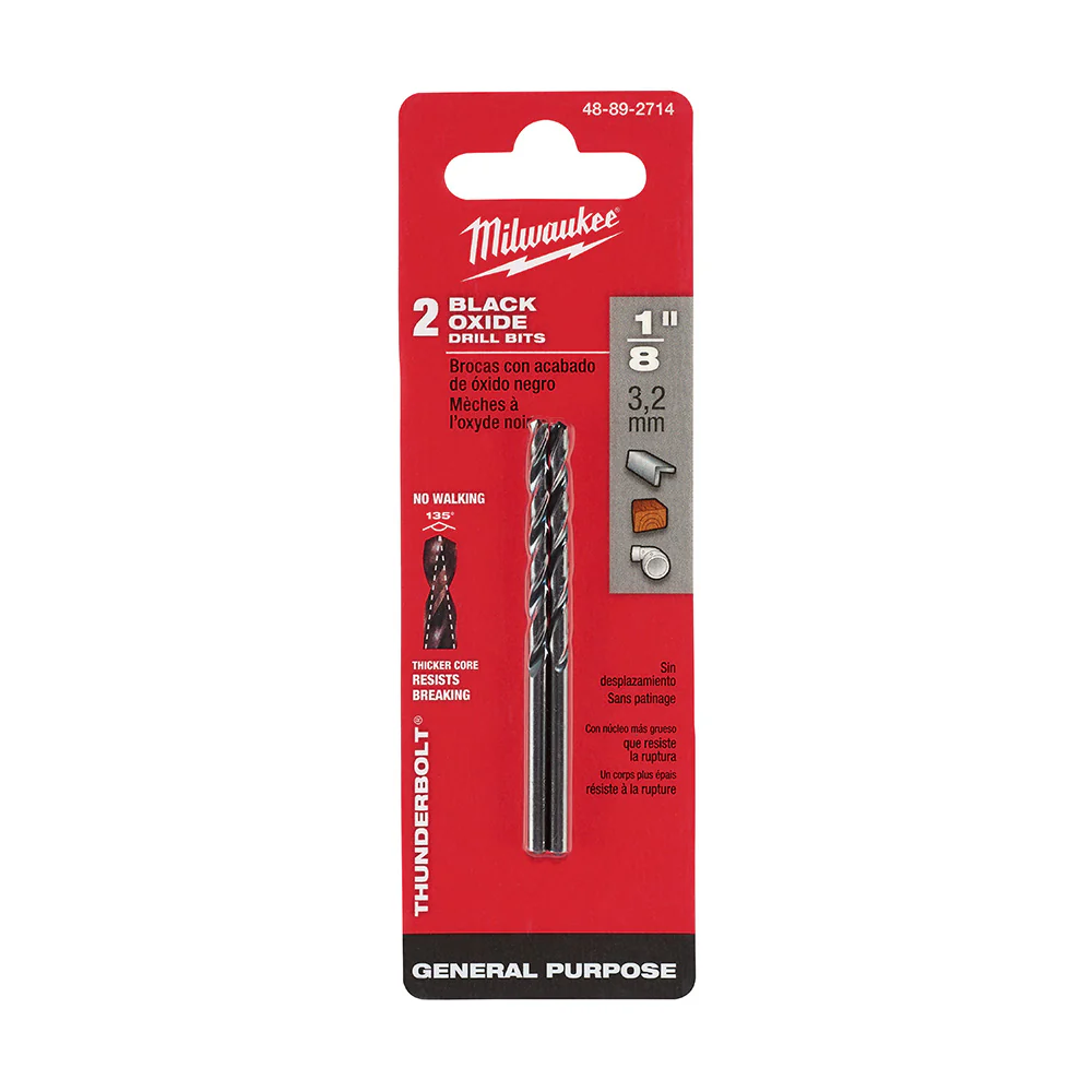 Milwaukee 48-89-2832, 1/4" Thunderbolt Black Oxide Drill Bit - Image 2