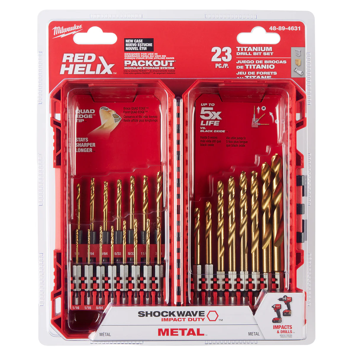 Milwaukee 48-89-4631, SHOCKWAVE Impact Duty™ RED HELIX™ Titanium Drill Bit Set – 23PC - Image 4