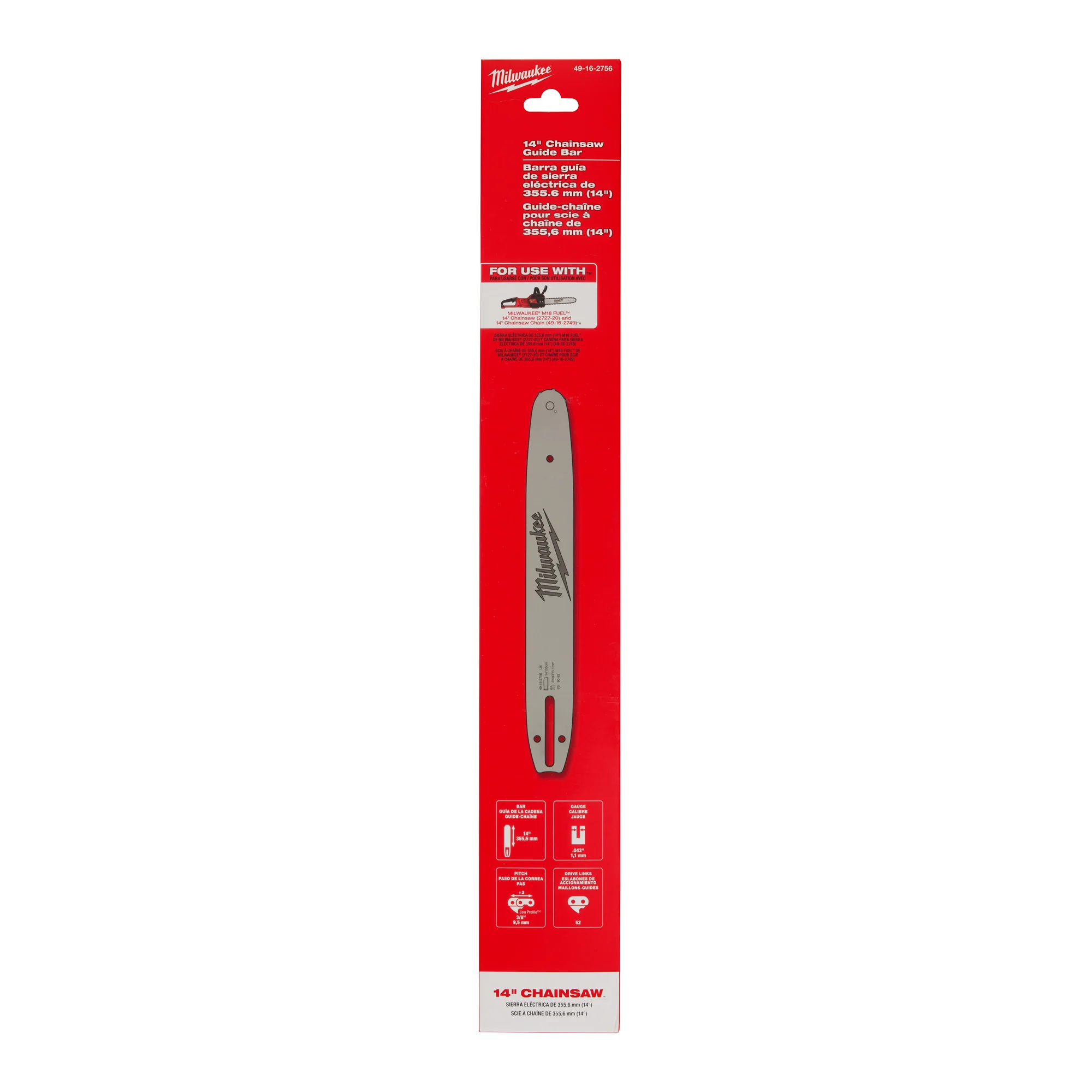 Milwaukee 49-16-2756, 14" Chainsaw Guide Bar - Image 2