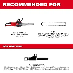 Milwaukee 49-16-2756, 14" Chainsaw Guide Bar - Image 5