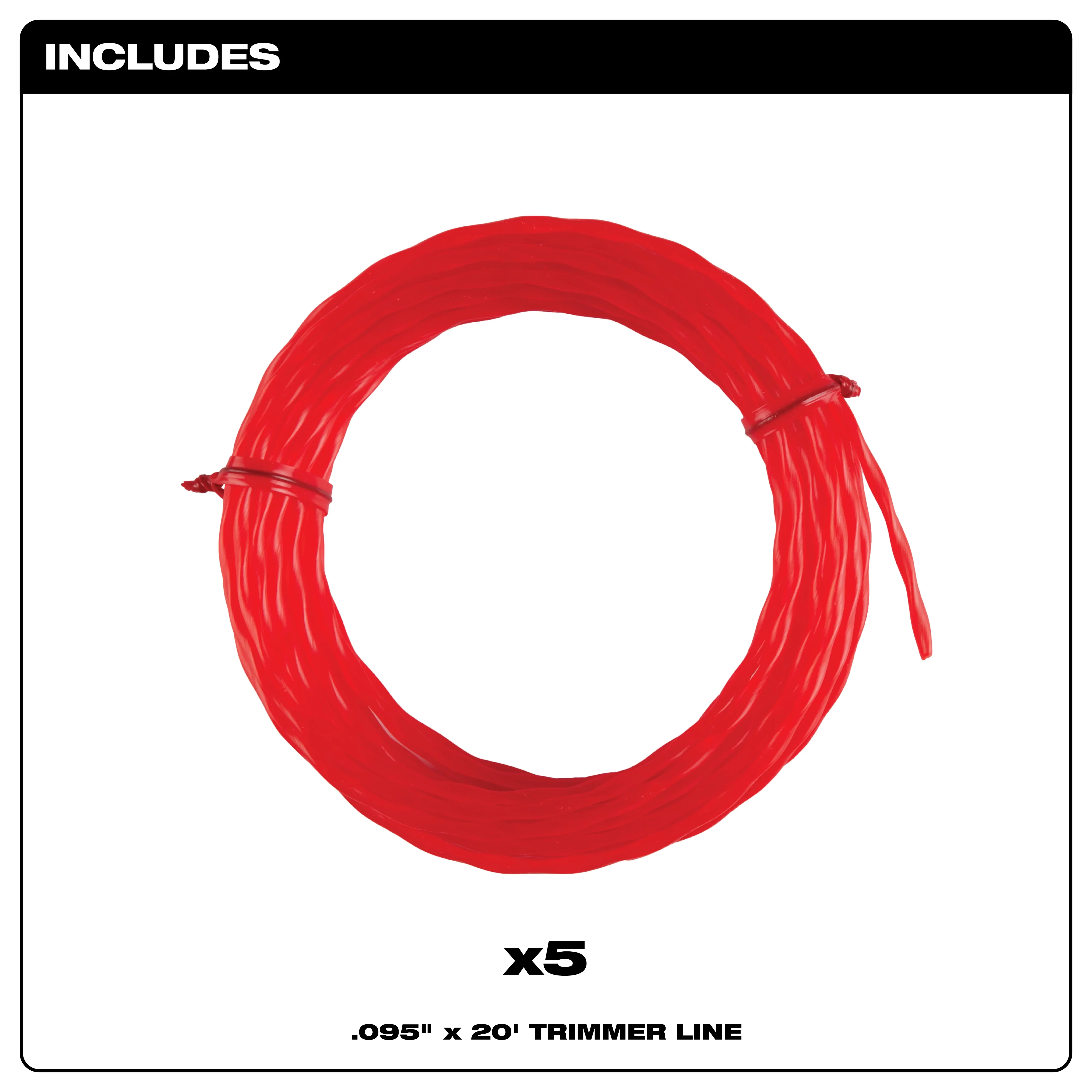 Milwaukee 49-16-2782, .095″ x 20ft Trimmer Line 5-Pack - Image 3