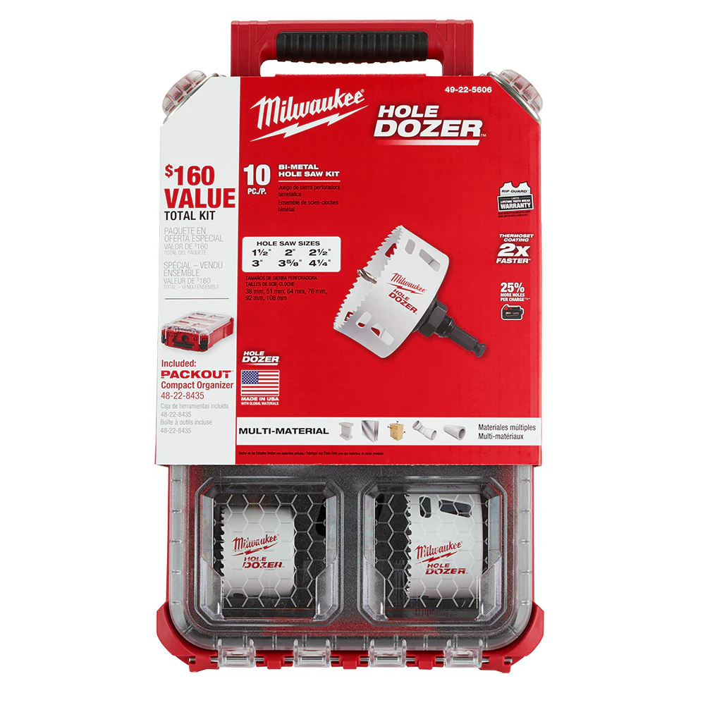 Milwaukee 49-22-5607, 10 pc Hole Dozer Packout Kit - Image 2