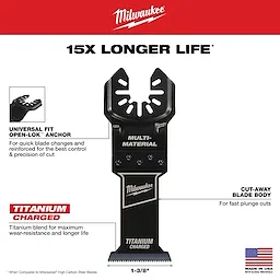 Milwaukee 49-25-1231, OPEN-LOK 1-3/8" TITANIUM ENHANCED BI-METAL MULTI-MATERIAL BLADE 1PK - Image 4