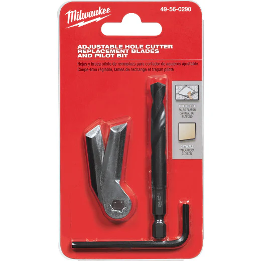 Milwaukee 49-56-0290, Adjustable Hole Cutter Replacement Blades and Pilot Bit