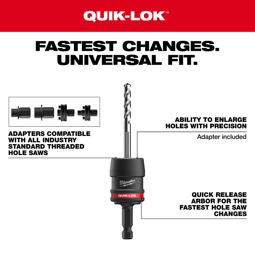 Milwaukee 49-56-7545, 5PC 3/8" QUIK-LOK™ Arbor Set - Image 3