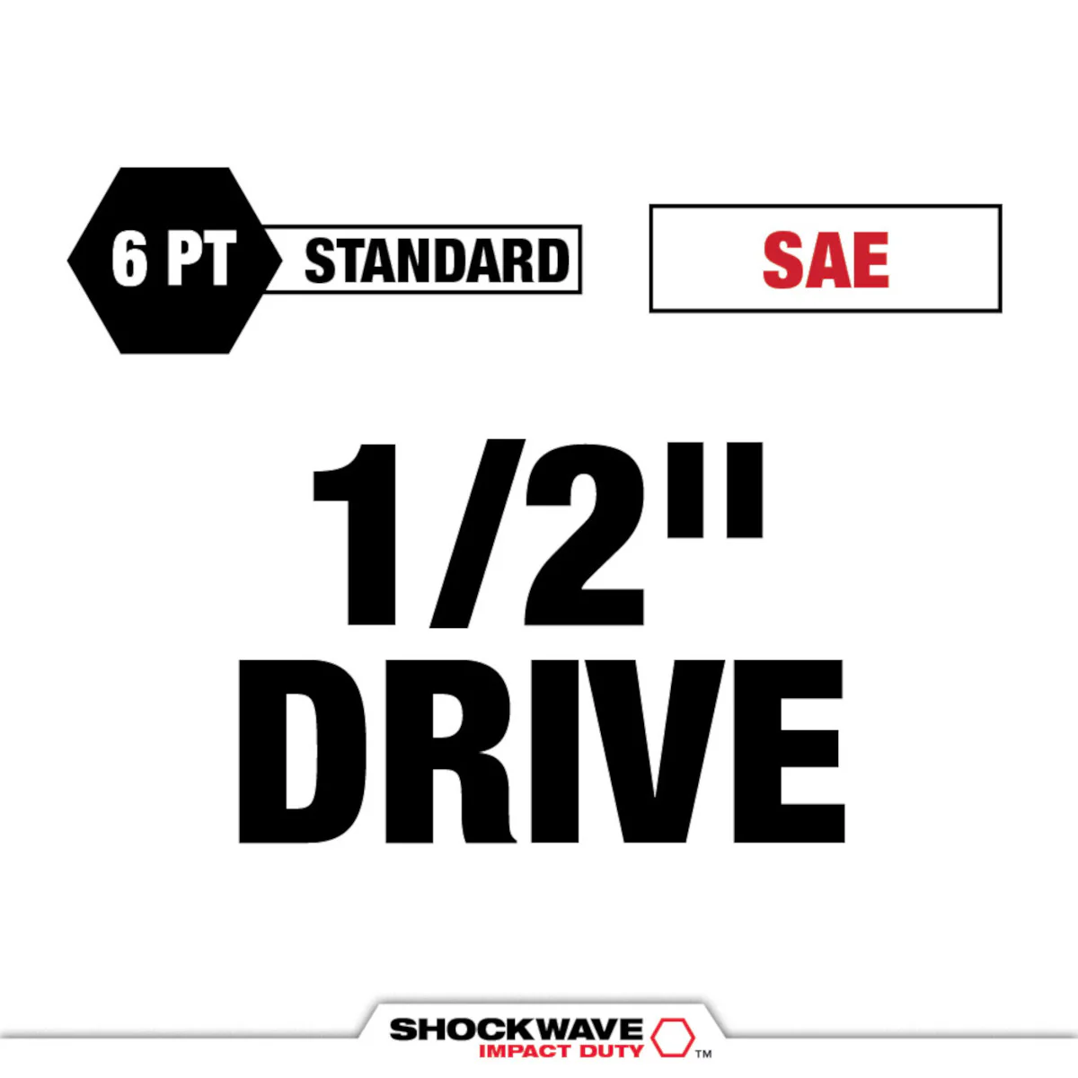 Milwaukee 49-66-6208, SHOCKWAVE™ Impact Duty 1/2" Drive 7/8" Standard 6 Point Socket - Image 3
