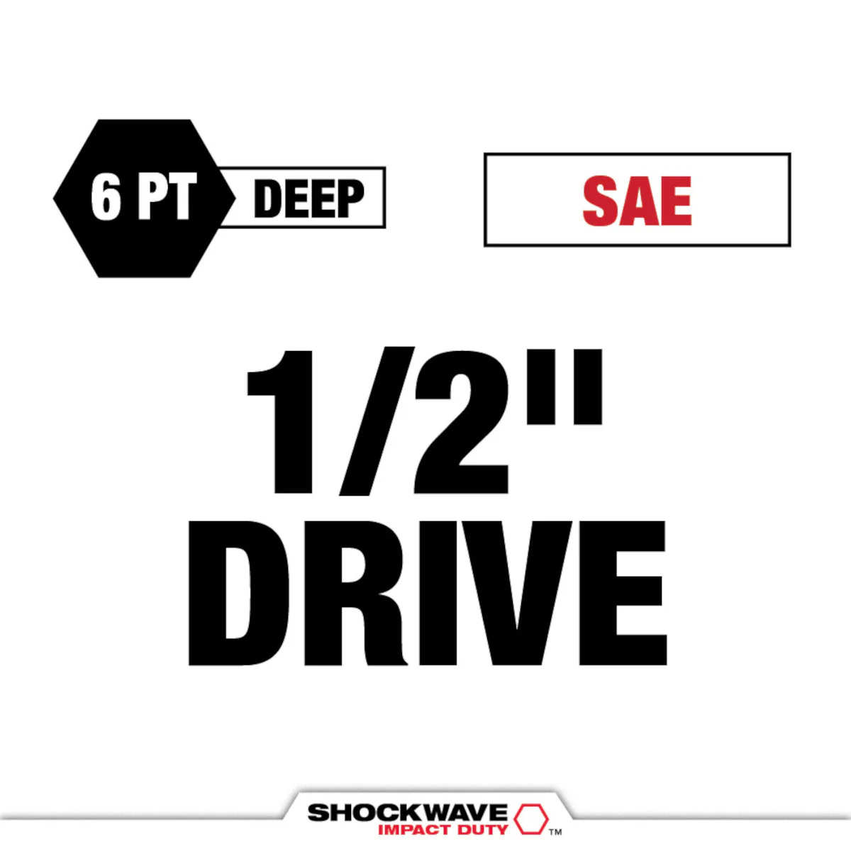 Milwaukee 49-66-6228, SHOCKWAVE™ Impact Duty 1/2" Drive 7/8" Deep 6 Point Socket - Image 2